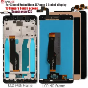 For Xiaomi Redmi Note 4X/4 Global LCD Display Touch Screen Replacement for Redmi Note 4 Snapdragon 625 Octa Core Display 5.5''