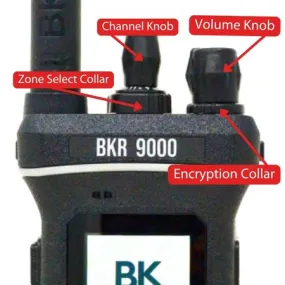 Replacement Volume Knob, Channel Knob and Collar Kit for BKR9000 Radios - BKR0042